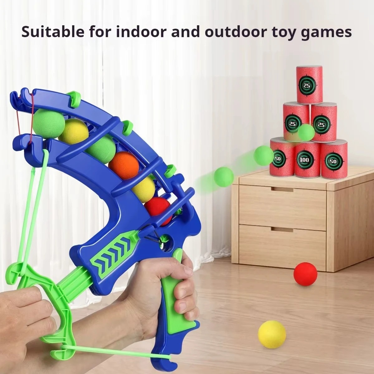 Party Games Kids Outdoor - Pistola de Burbujas Deportiva con Objetivo,