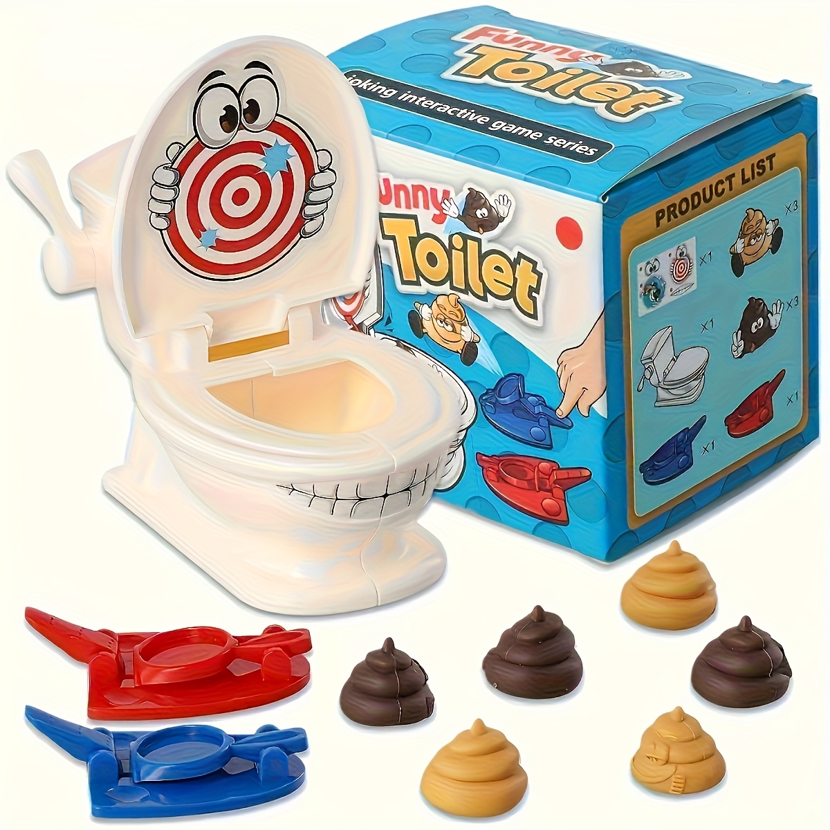 Party Games Console - Mini juguetes antiestrés para inodoro, catapulta