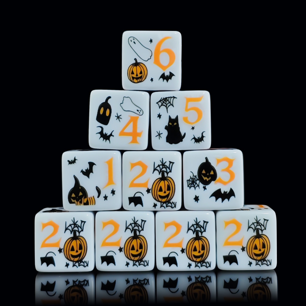 12 dados acrílicos blancos de  - Party Games Console reseña y precio