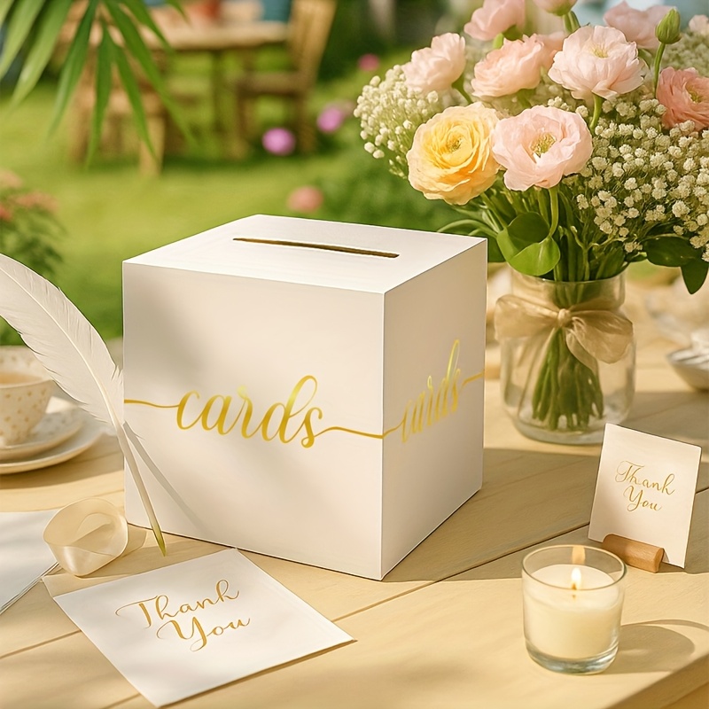 Tarjeta de boda blanca con caj - Party Games Baby Shower reseña y precio