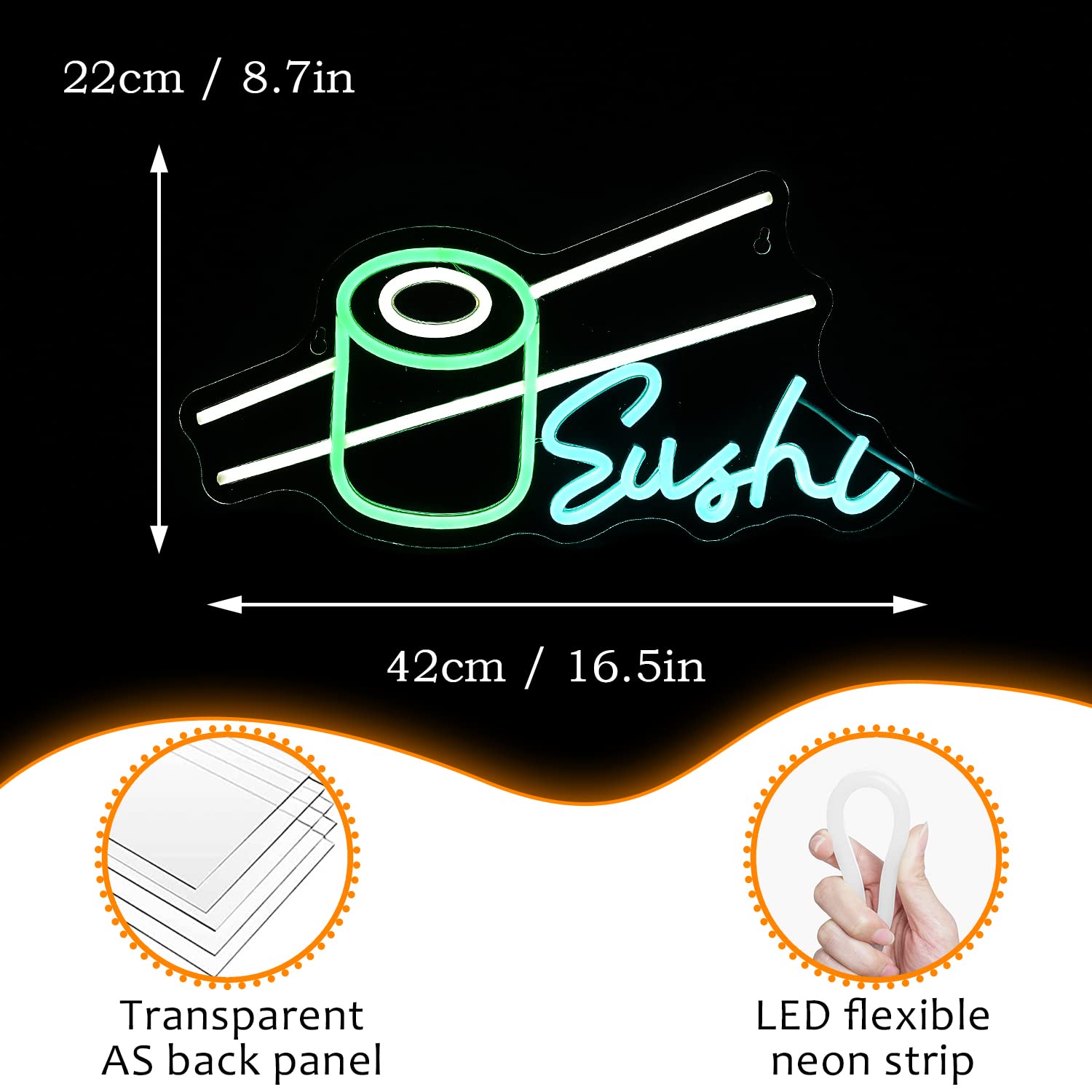 Letrero de neón para Sushi, ba - Party Games Shop reseña y precio